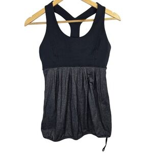 Lululemon Tank Top Womens 6 No‎ Limits Built-In Bra Drawstring Athletic Yoga Gym